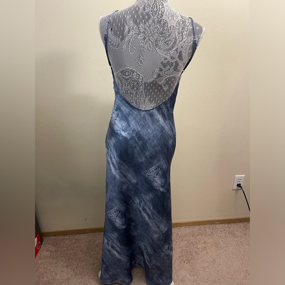 ZARA satin denim pattern maxi - Picture 4 of 7